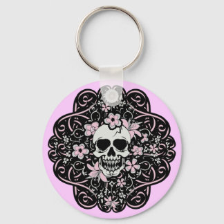 Girly Vintage Skull Keychain