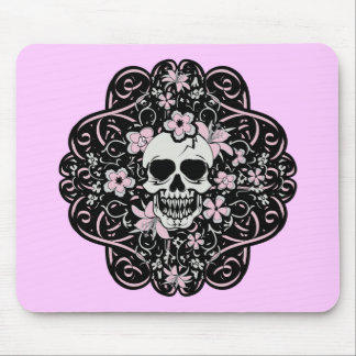 Girly Vintage Skull Mouse Pad