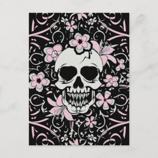 Girly Vintage Skull Postcard