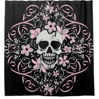 Girly Vintage Skull Shower Curtain
