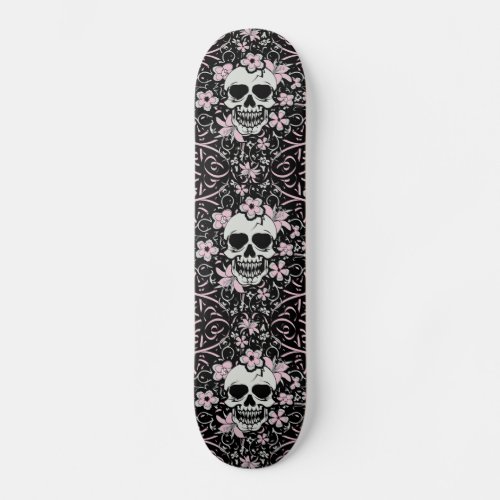 Girly Vintage Skull Skateboard