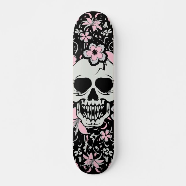 Girly Vintage Skull Skateboard (Front)