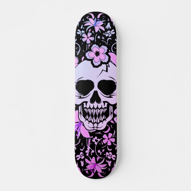Girly Vintage Skull Skateboard (Front)
