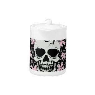 Girly Vintage Skull Teapot