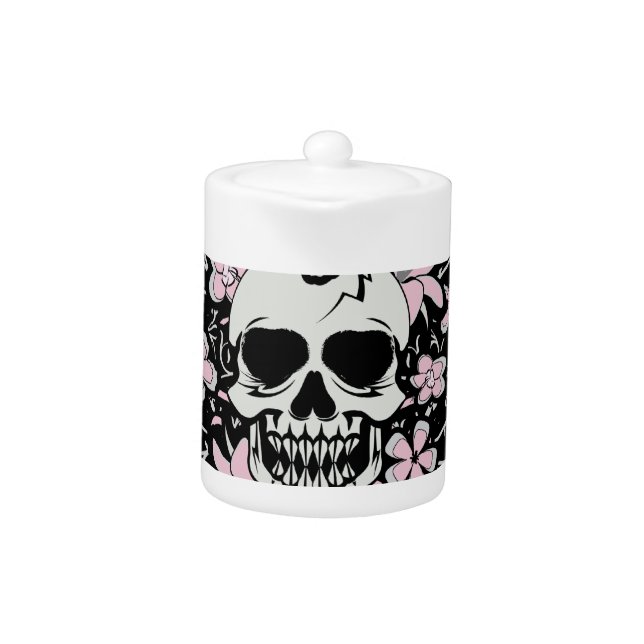 Girly Vintage Skull Teapot (Front)