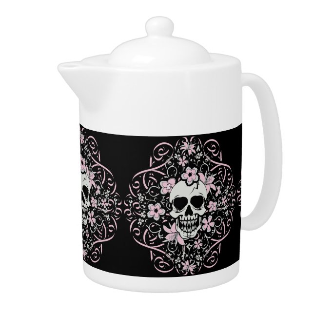 Girly Vintage Skull Teapot (Right)