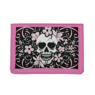 Girly Vintage Skull Trifold Wallet