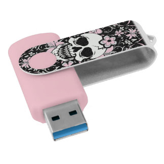 Girly Vintage Skull USB Flash Drive