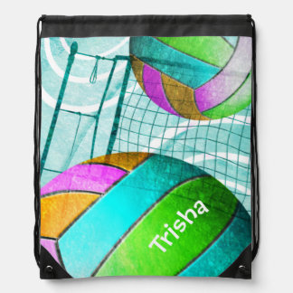 Girly Volleyball Drawstring Bag
