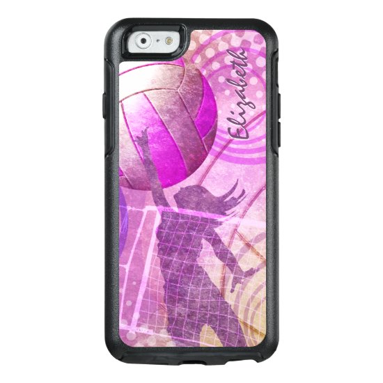 Girly Volleyball hot pink purple OtterBox iPhone 6/6s Case