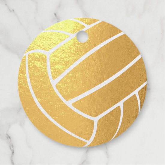 girly volleyball thank you foil favor tags