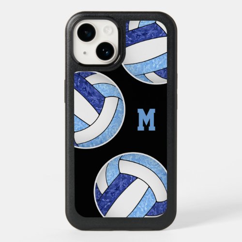 girly volleyballs blue white team colors OtterBox iPhone 14 case