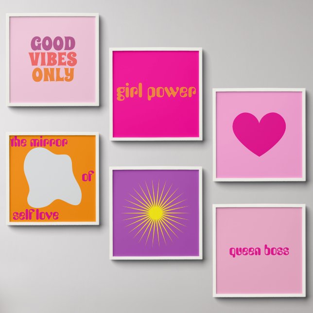 girly wall art peel and stick photo tile (Front Set)