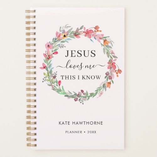 Girly Watercolor Floral Christian Planner