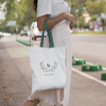 Girly Watercolor Floral Laurel Wreath | Monogram Tote Bag<br><div class="desc">Every woman needs a good carry all to tote around all of her essentials. Whether it's a bridesmaid gift, a birthday gift or even just a nice little gift to yourself, these bags are both practical and stylish—a winning combo every time. Because each bag can be personalized with a name,...</div>