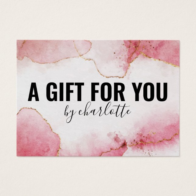 Girly Watercolor Pink Gold Gift Certificate (Front)