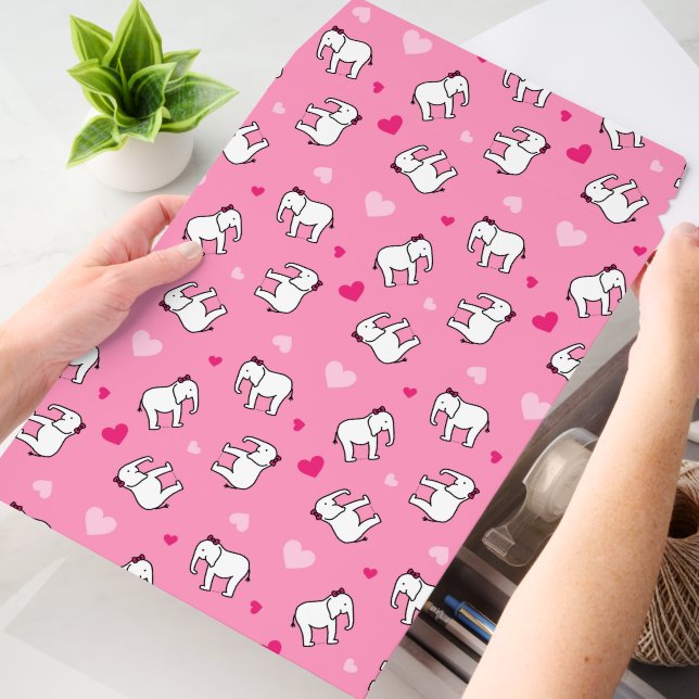Girly White Elephant Envelope Mailer (Pink) (Desk)
