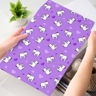 Girly White Elephant Envelope Mailer (Purple)