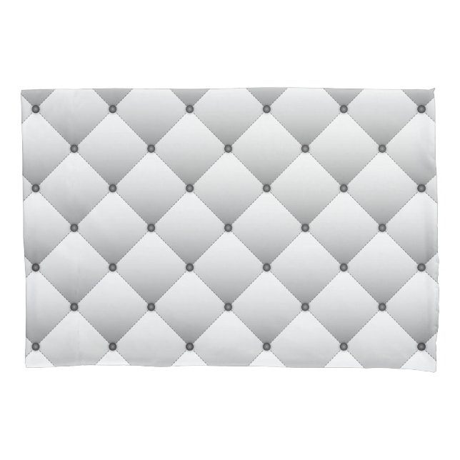 Girly White Quilted Square Pattern Pillow Case (Front)
