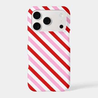 Girly White Red and Pink Candy Stripe Iphone 18 Pro Case