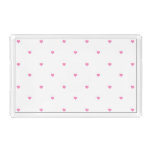Girly White Trinket Tray with Pink Hearts Pattern