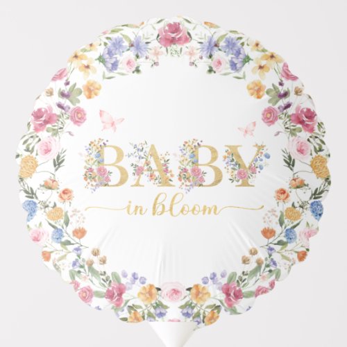 Girly Wildflower Garden Baby in Bloom Shower Balloon