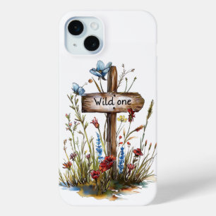 Girly Wildflower Wild One iPhone 15 Plus Case