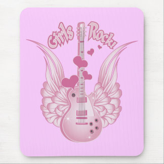 Girly Winged Guitar Mouse Pad