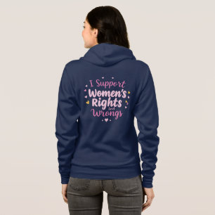 Girly Women's Rights and Wrongs Feminist Hoodie