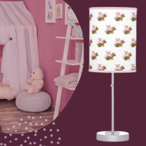 Girly Woodland Animal Pink Floral Boho Nursery Table Lamp