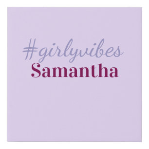 Girlyvibes hashtag light purple pink female vibes faux canvas print