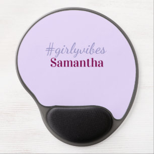 Girlyvibes hashtag light purple pink female vibes gel mouse pad