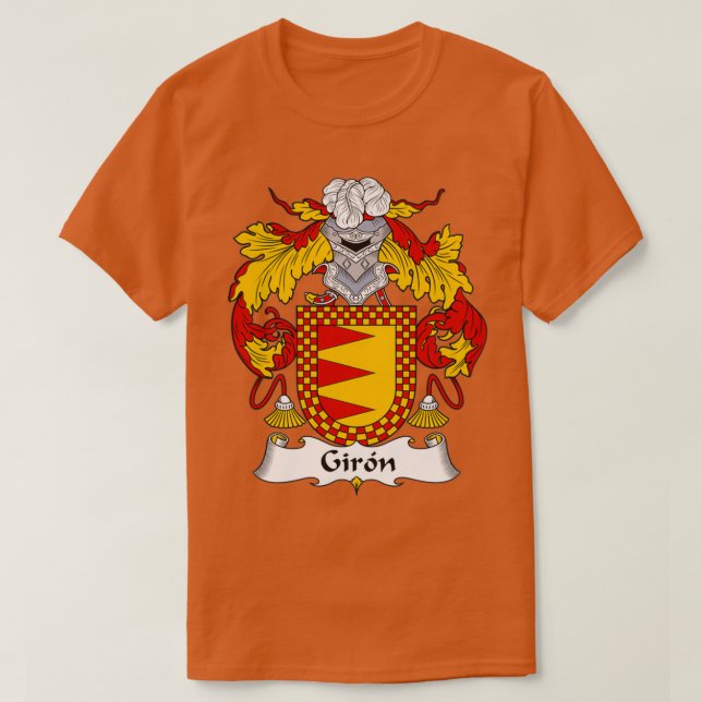 Giron Coat of Arms Family Crest  T-Shirt (Design Front)