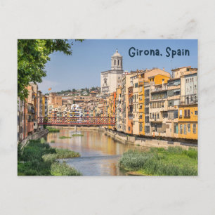 Girona, Spain Medieval Houses on the River Postcard