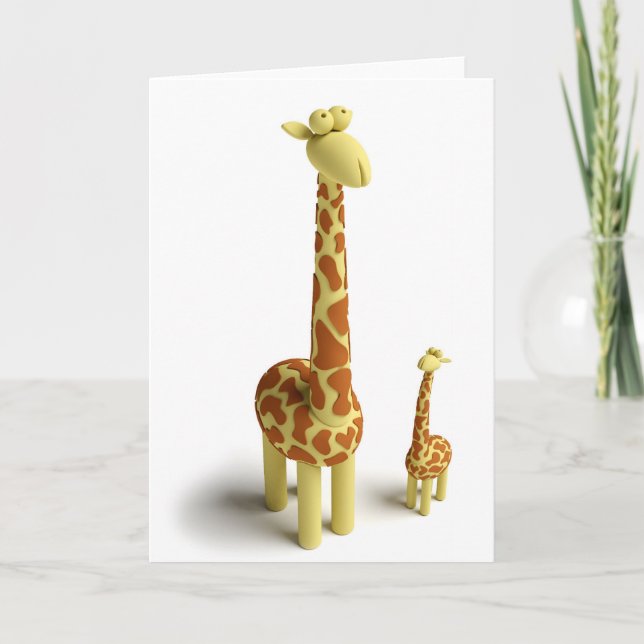 Girrafe And baby Giraffe Card (Front)