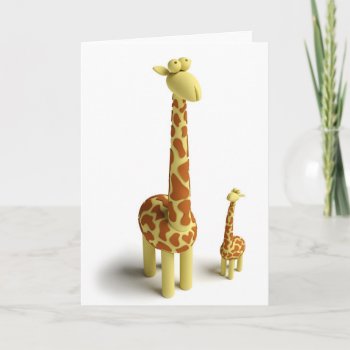 Girrafe And Baby Giraffe Card by chromobotia at Zazzle