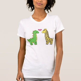 Girraffe and Dino love T-Shirt