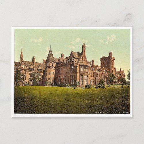 Girton College Cambridge England vintage Photoch Postcard
