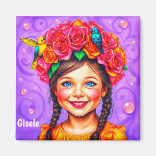 GISELE ~ EASTER BONNET ~ Happy Girl ~ Magnet