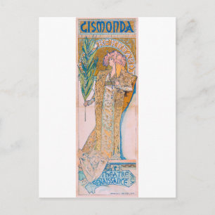Gismonda, Sarah Bernhardt, Mucha Postcard
