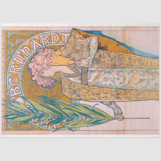 Gismonda, Sarah Bernhardt, Mucha Tissue Paper (Front)