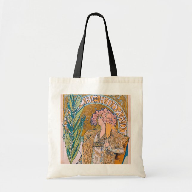 Gismonda, Sarah Bernhardt, Mucha Tote Bag (Front)