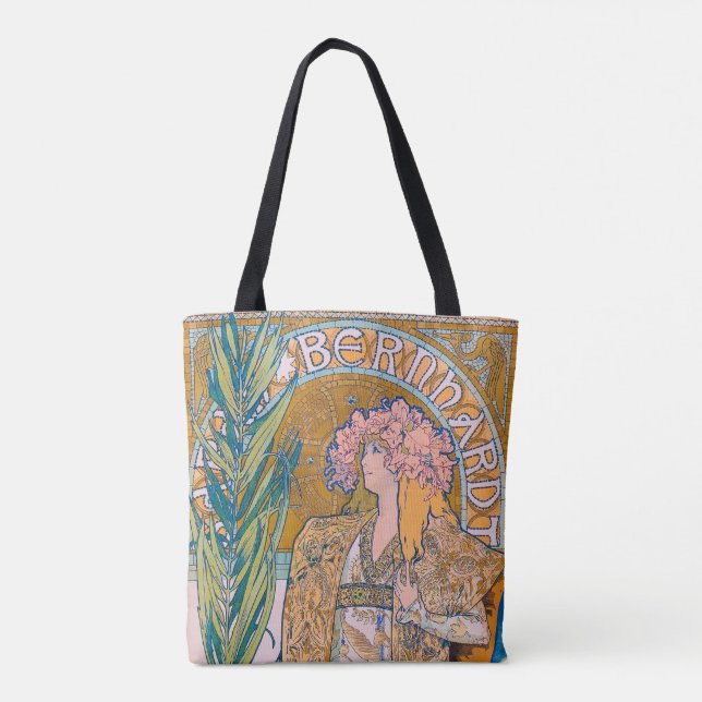 Gismonda, Sarah Bernhardt, Mucha Tote Bag (Back)