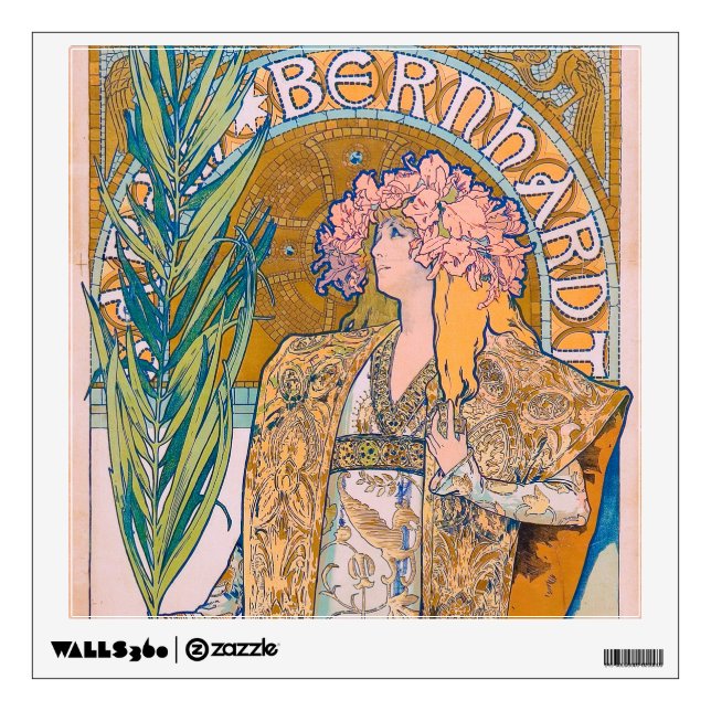 Gismonda, Sarah Bernhardt, Mucha Wall Decal (Front)