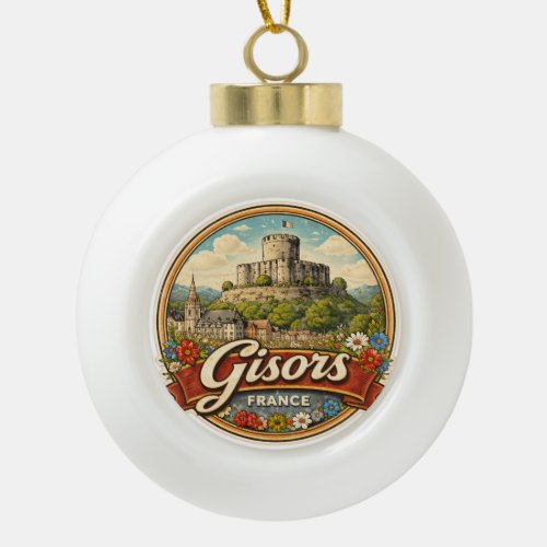 Gisors France Ceramic Ball Christmas Ornament