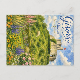 Gisors France Chateau Normandy watercolor Postcard