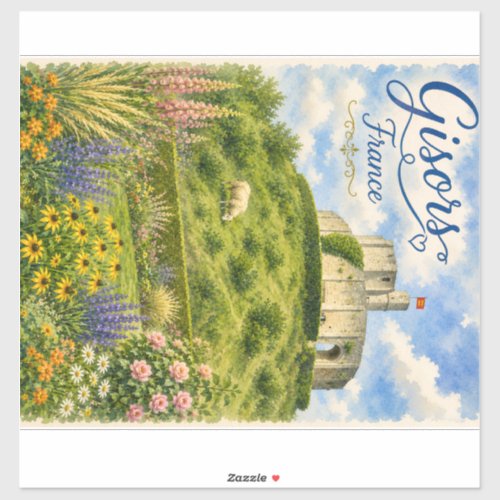 Gisors France Chateau Normandy watercolor Sticker