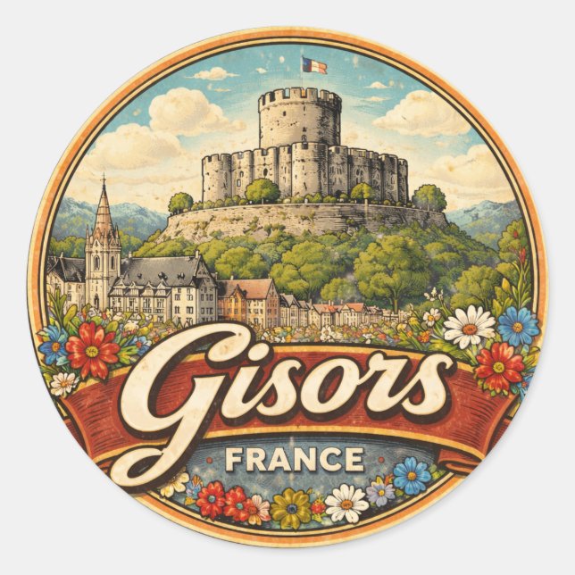 Gisors France Classic Round Sticker (Front)