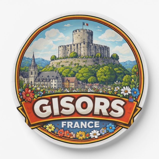 Gisors France  Paper Plates (Front)