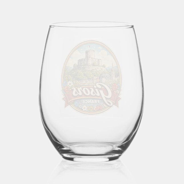 Gisors France Stemless Wine Glass (Front)